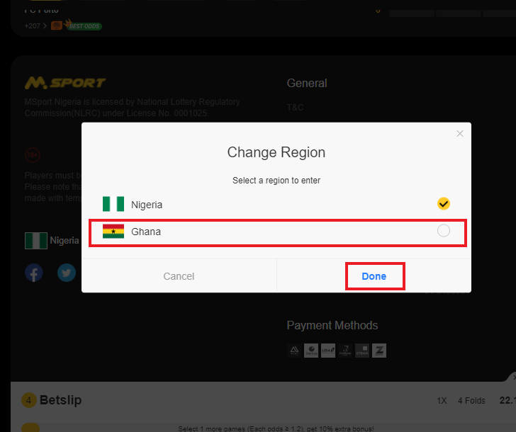 How to Load a Booking Code from a different Region (Nigeria Ghana) MSport